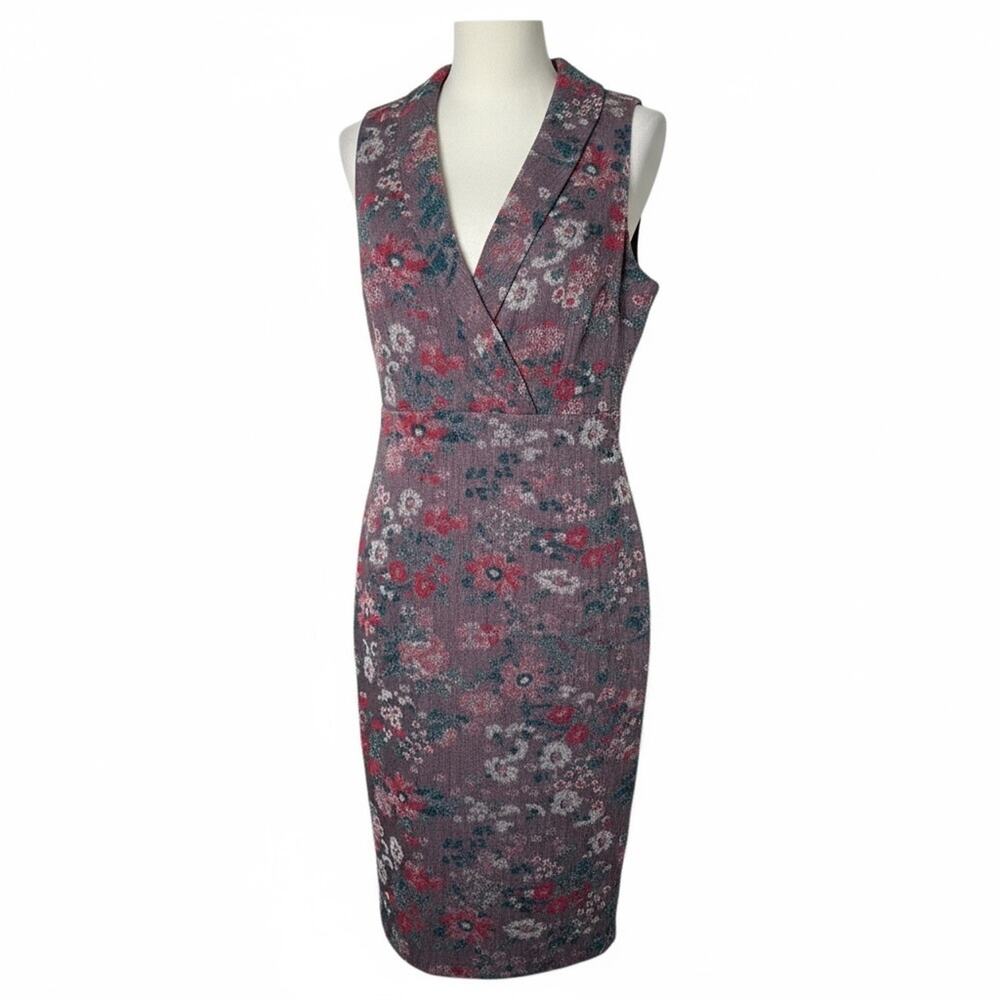 Maeve Purple Pink Floral Wrap Dress 4P